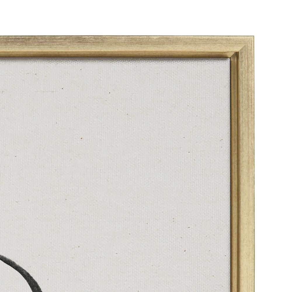 Set of 2 Gold Framed Abstract Canvas Art Prints
