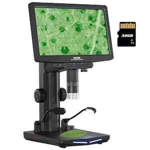 7in. HDMI LCD Digital Microscope for Adults, Soldering Electron Microscope 1200X with IPS Screen, 8 LED Lights