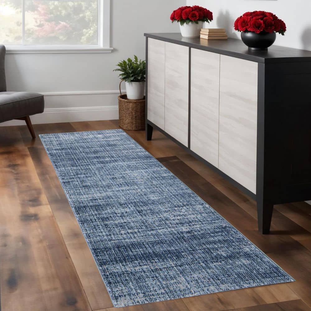 8' Blue And Gray Runner Rug price history on PriceWatchPro