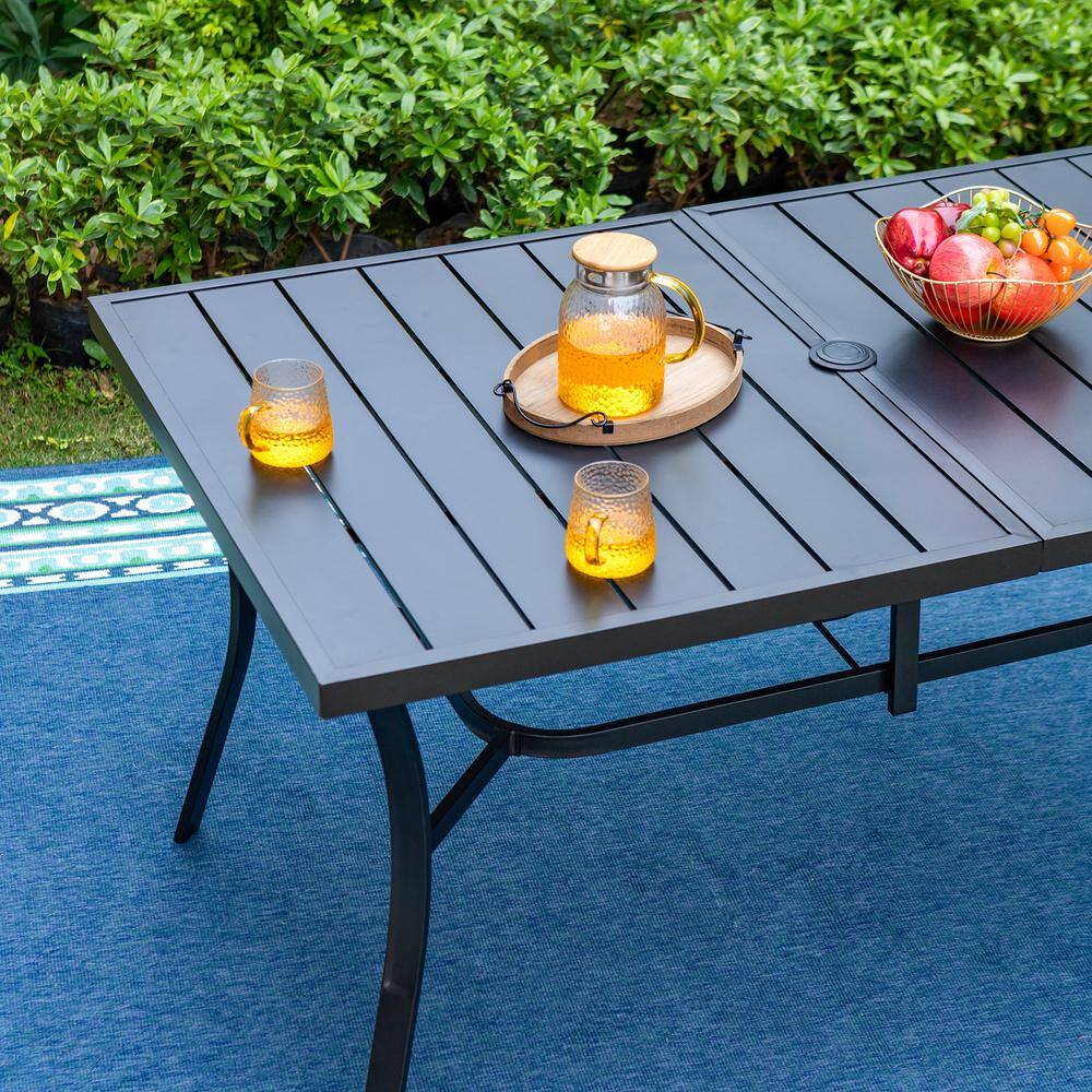 Buy 7Pieces Alumninum Outdoor Patio Dining Set with 6 Textilene Dining Chairs and Dining Table