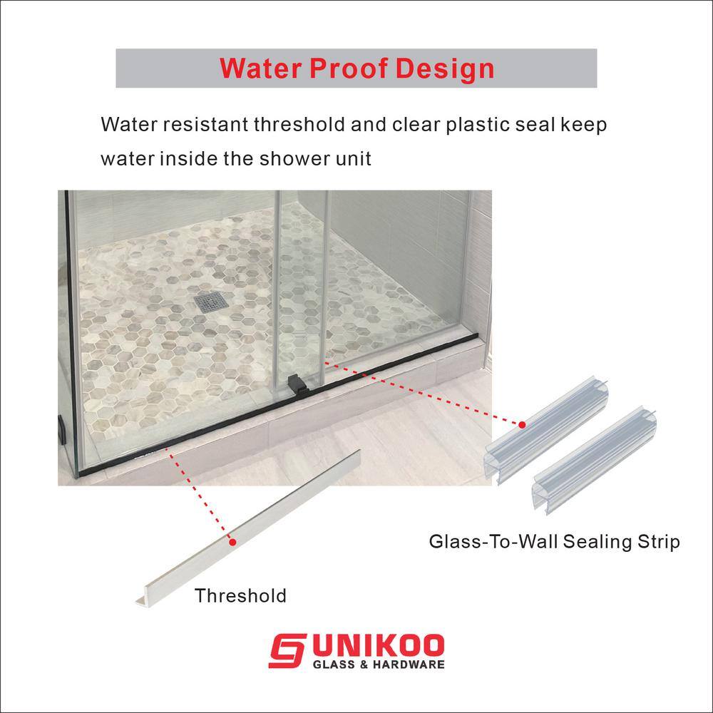 Chrome Frameless Sliding Shower Door with Clear Glass