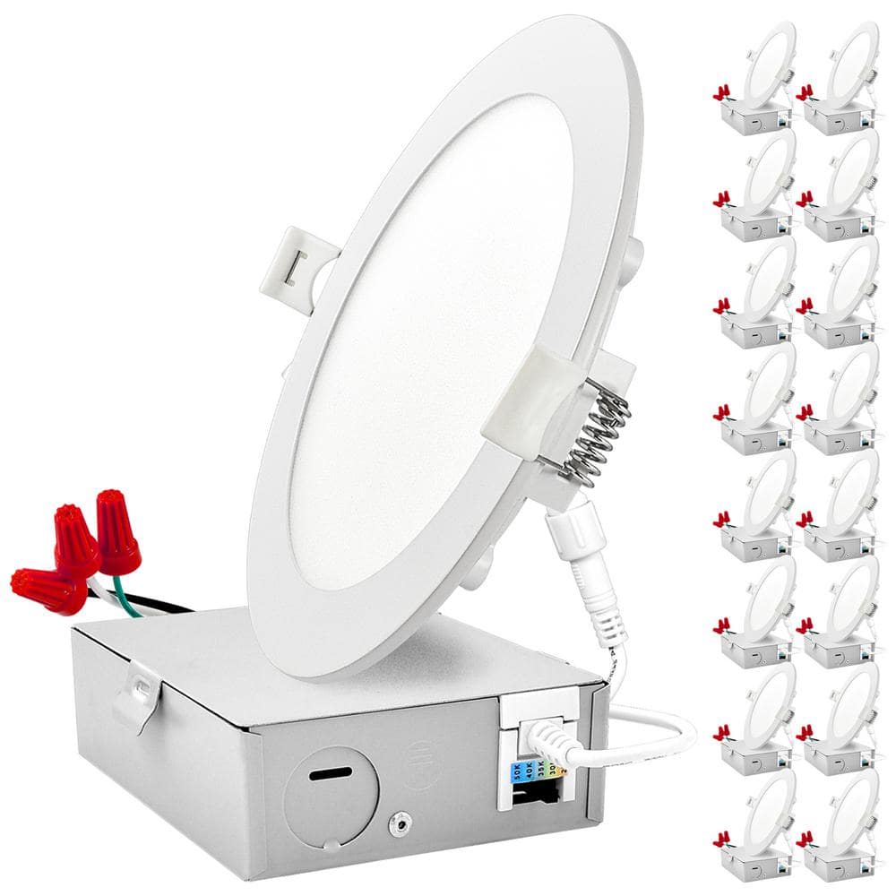 6.62'' White Ultra Thin LED Recessed Lighting Kit