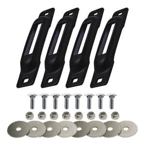E-Track Single Strap Anchor in Black with Carriage Bolts (4-Pack)