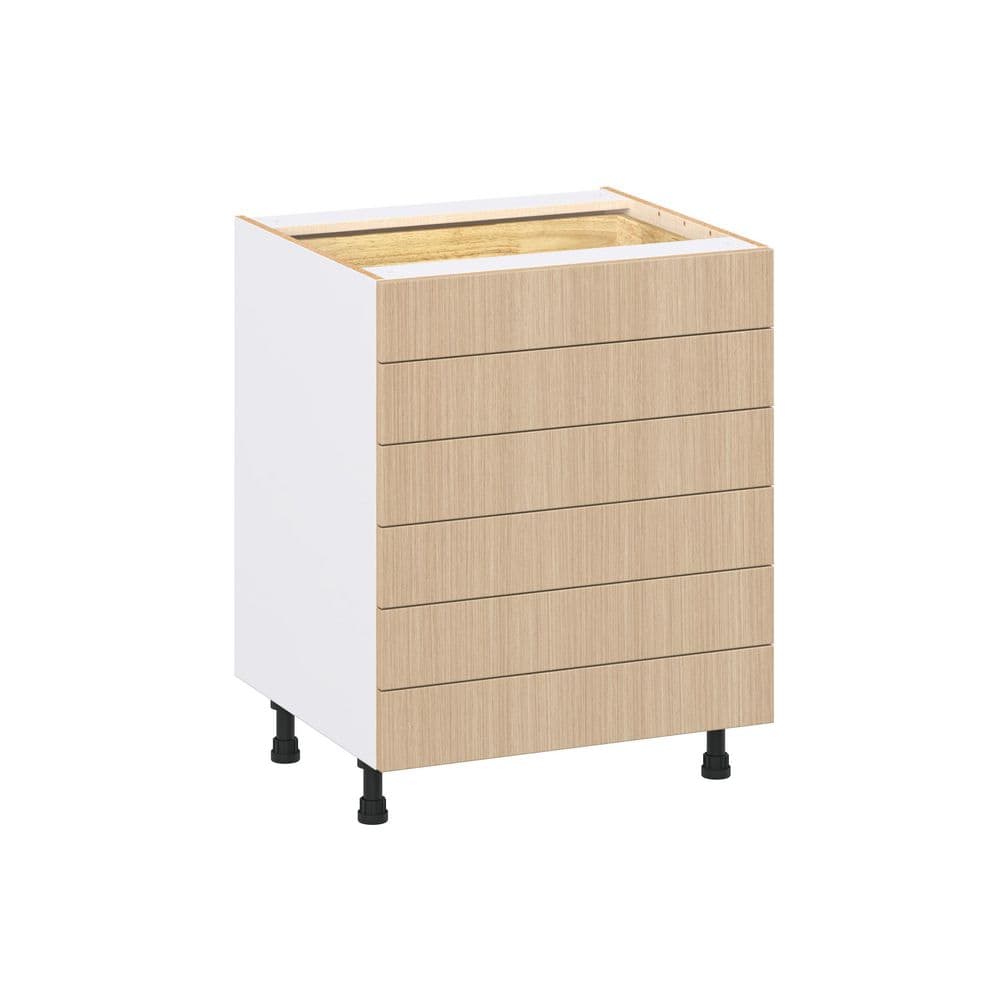 Timberline 27 in. W x 24.5 in. D x 34.5 in. H Assembled Shaker Drawer Base Kitchen Cabinet in Mojavi Oak with 6-Drawers price history on PriceWatchPro