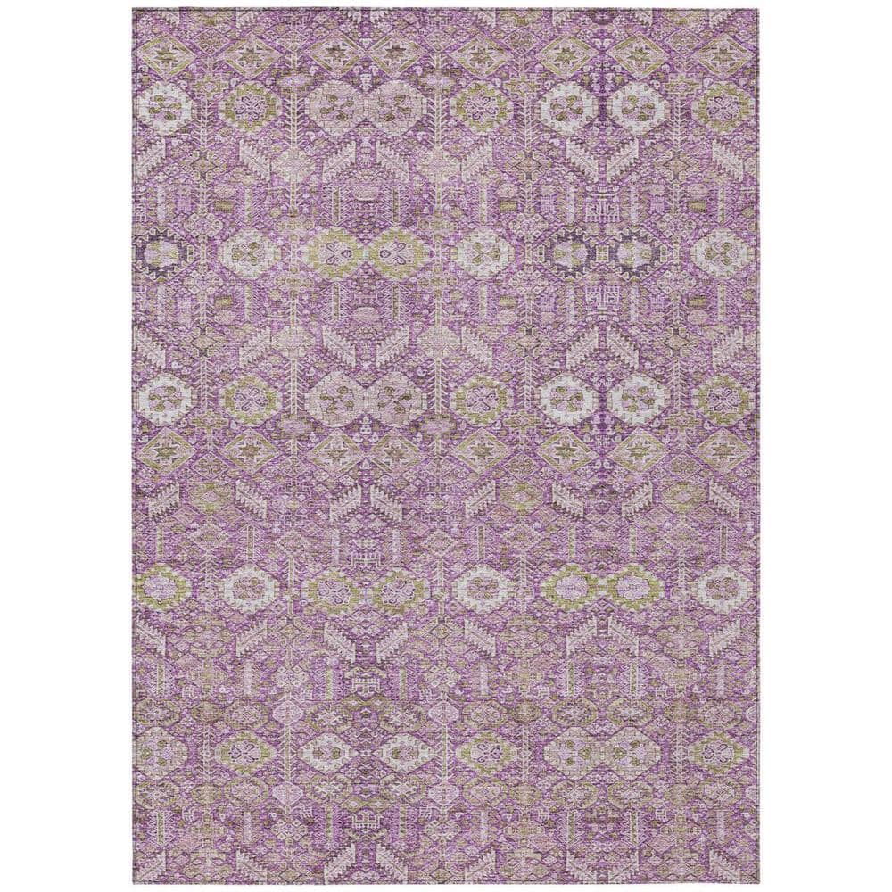 HomeRoots Lavender and Ivory 10 ft. x 14 ft. Woven Floral Rectangle ...