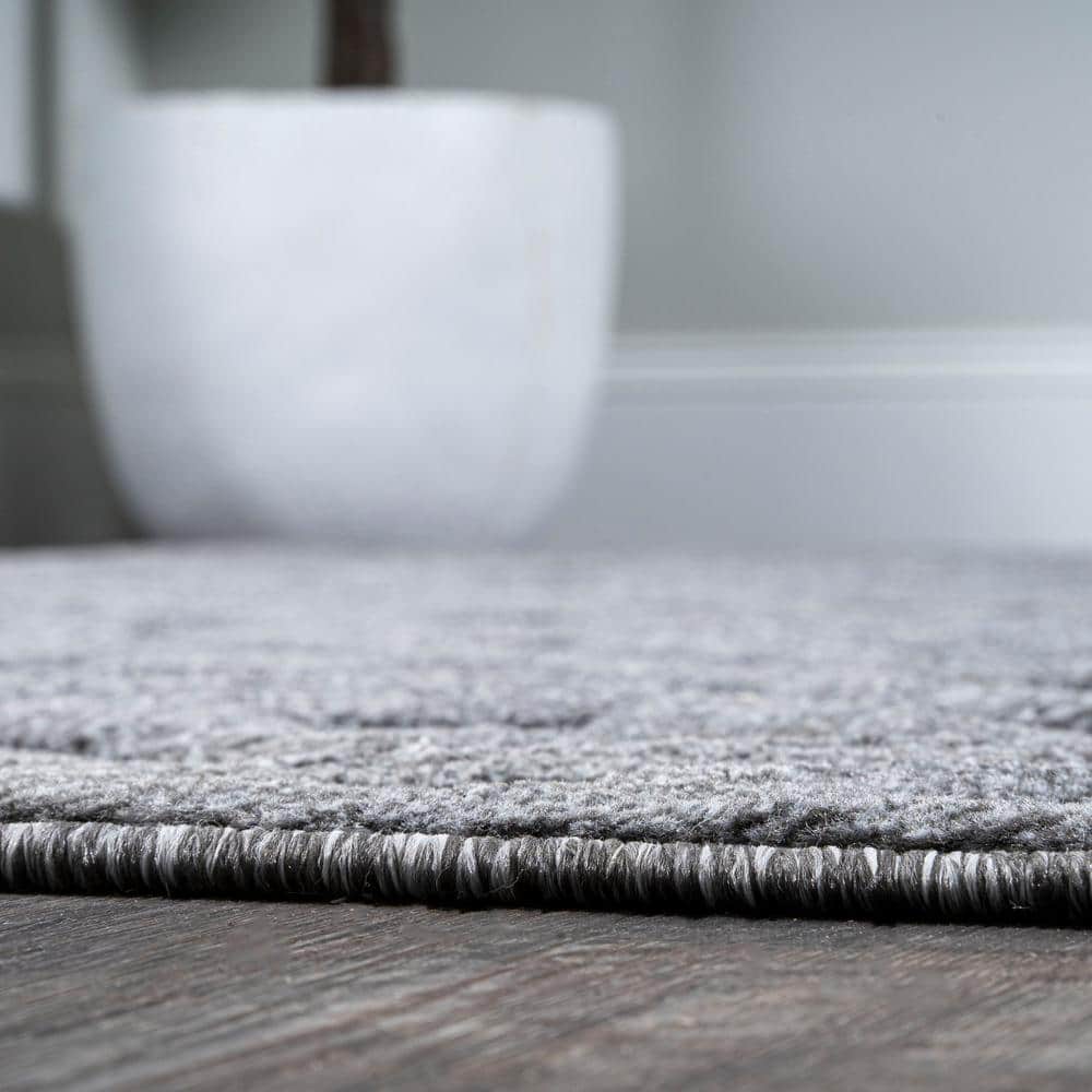 Dark Gray Geometric Reversible Indoor/Outdoor Area Rug