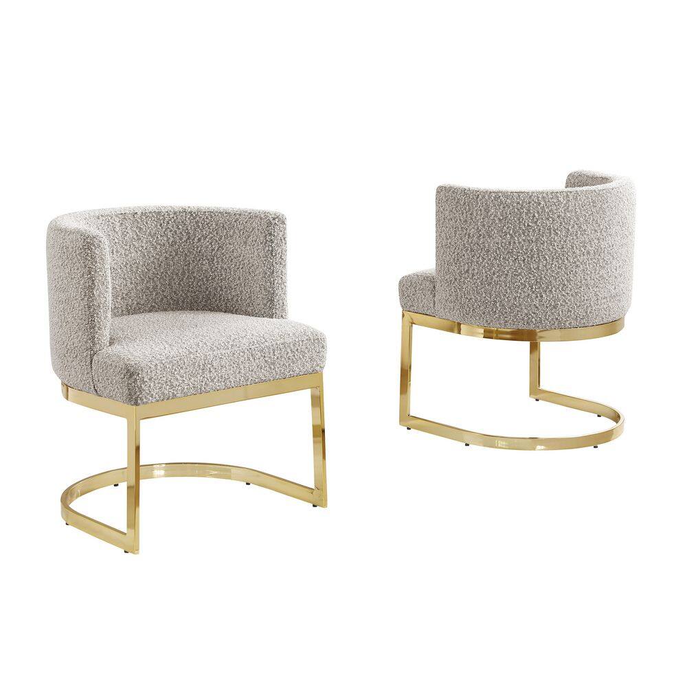 Hart Grey Boucle Fabric Side Chair Set of 1 with Gold Chrome Plated Legs price history on PriceWatchPro
