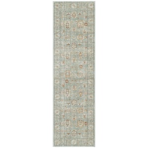 Oases Mint 2 ft. x 8 ft. Distressed Traditional Runner Area Rug