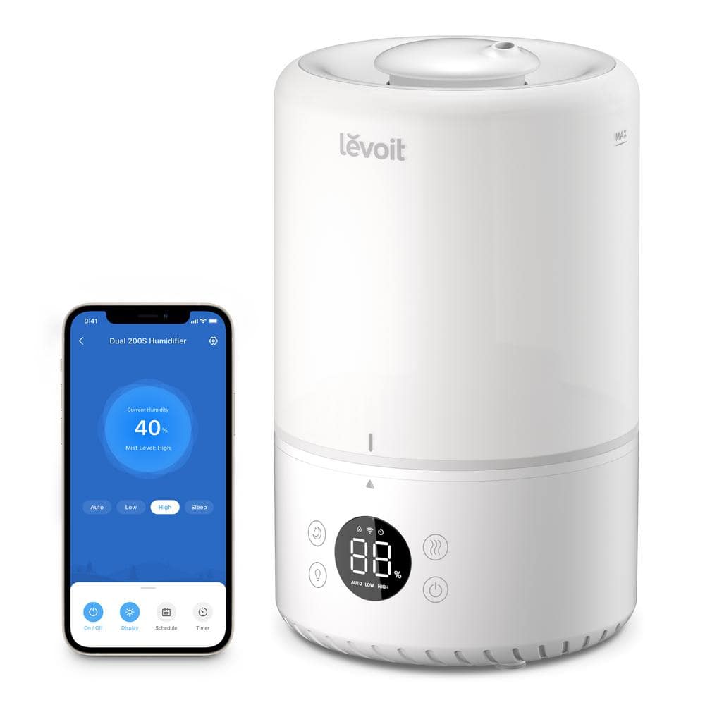 Levoit Dual 200S 3L 290 sq ft Ultrasonic Cool Mist Smart Humidifier  Top-Fill Design White