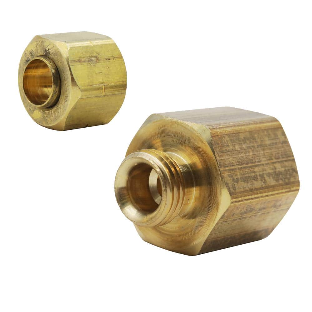 Everbilt 1/4 in. OD Compression x 3/8 in. FIP Brass Adapter Fitting 800909  - The Home Depot