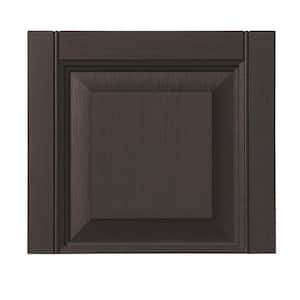15 in. x 13 in. Polypropylene Raised Panel Transom Design in Brown Shutter Tops Pair