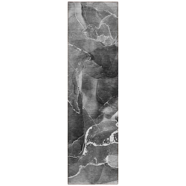 Addison Rugs Chantille ACN503 Gray 2 ft. 3 in. x 7 ft. 6 in. Machine Washable Indoor/Outdoor Geometric Runner Rug