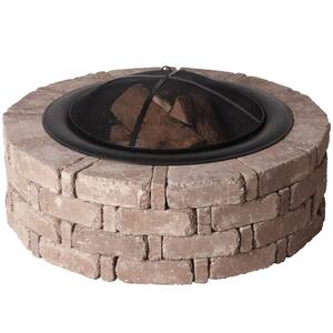 RumbleStone 46 in. x 14 in. Round Concrete Fire Pit Kit No. 2 in Cafe