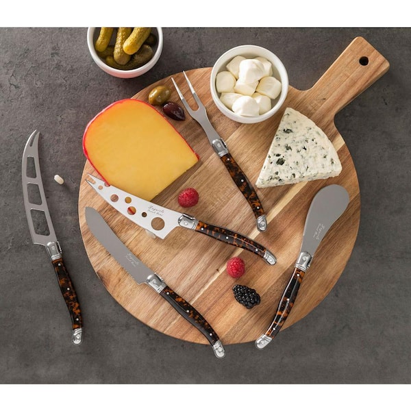 French Home Laguiole 5-Piece Artisan Cheese Knife Set with