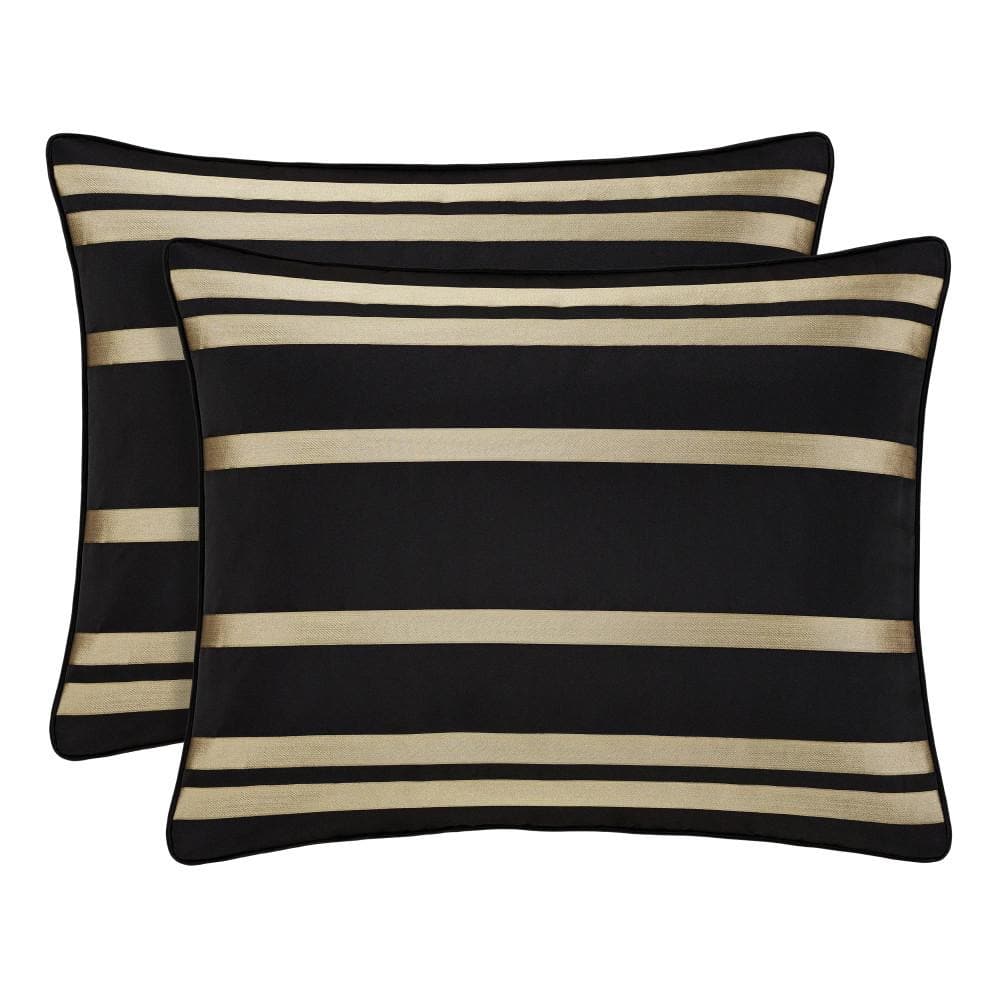 Calvari Black Satin Queen Bedspread Set of Four