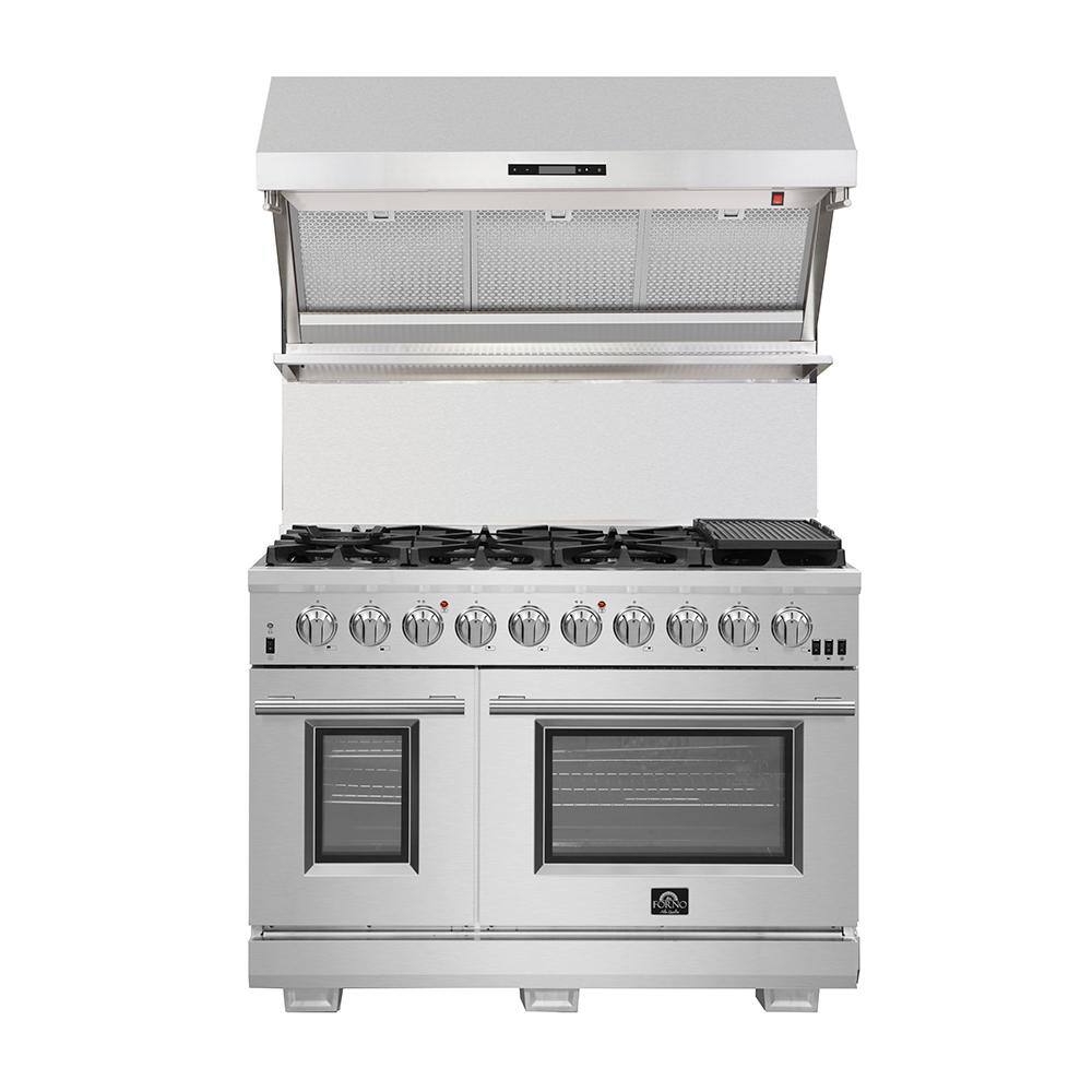 Savona 48" Stainless Steel Wall Mount Range Hood with Hybrid Filters
