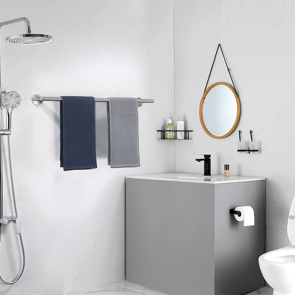 Foldable Towel Rack With Suction Cups - No Drill Bathroom Organizer With 7 Hooks