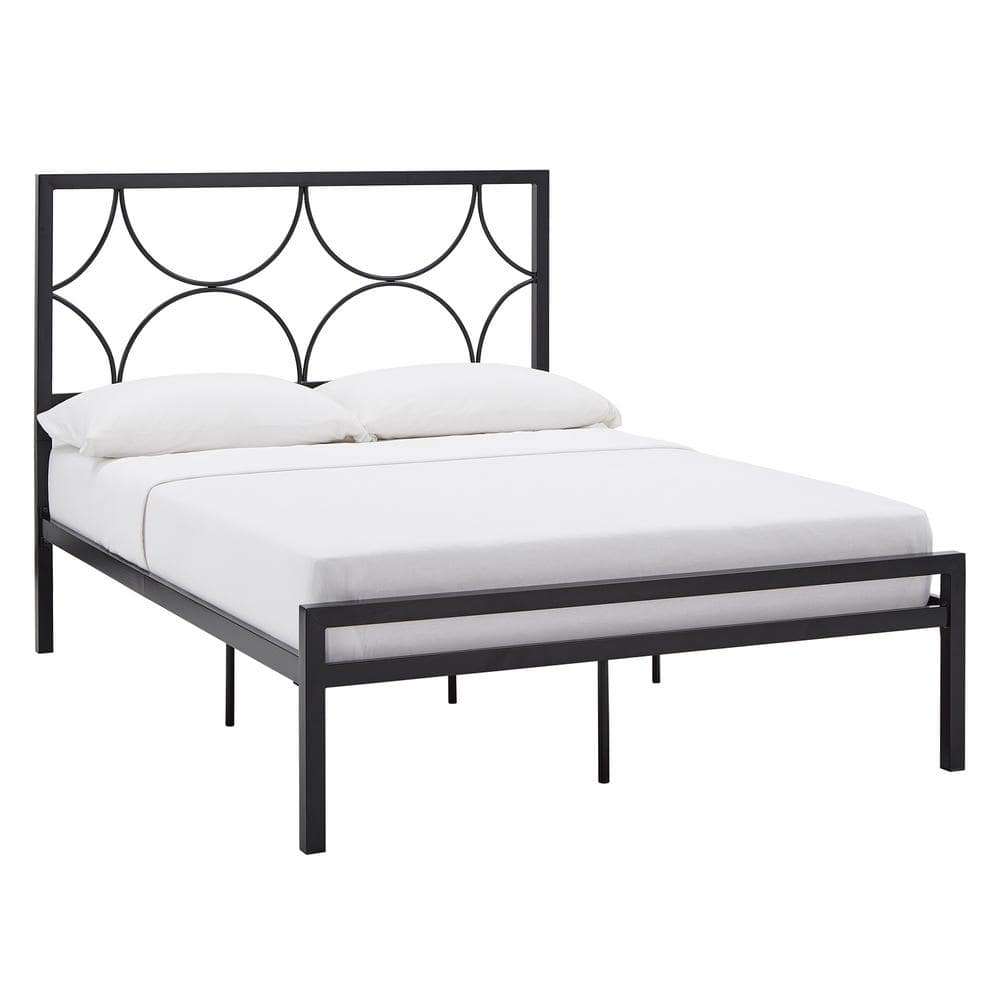 HomeSullivan Black Metal Frame Full Platform Bed with Twinkling Star  Headboard 40316BF-BK - The Home Depot
