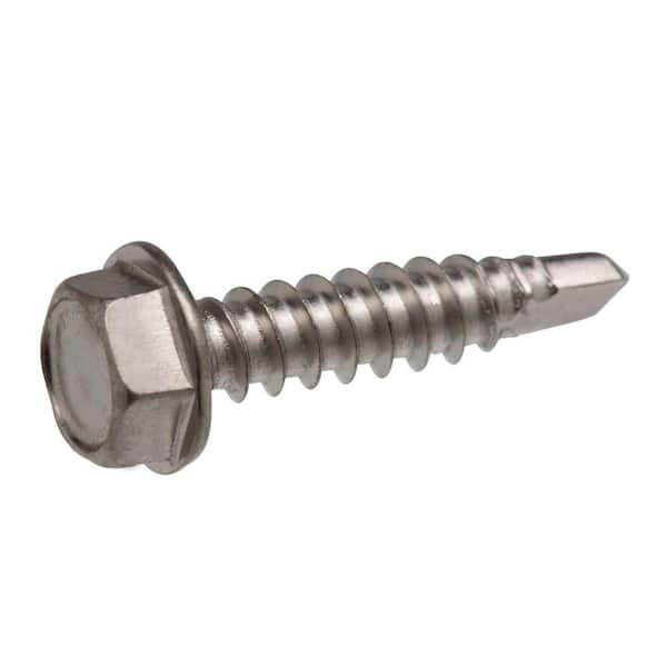 Everbilt #8 x 1/2 in. Hex Head Stainless Steel Sheet Metal Screw (25-Pack)  802592 The Home Depot