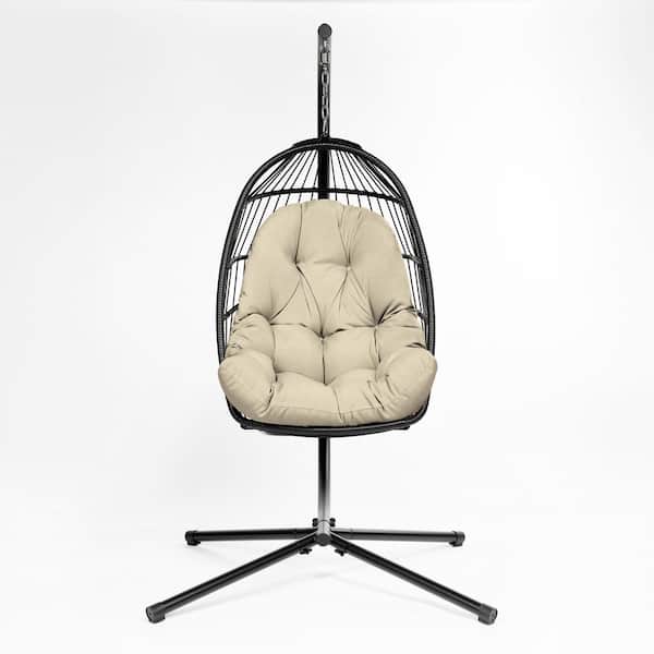 Plush Indoor / Outdoor Egg Chair Cushion, 35 x 49, Tufted for Comfort Tan Leala