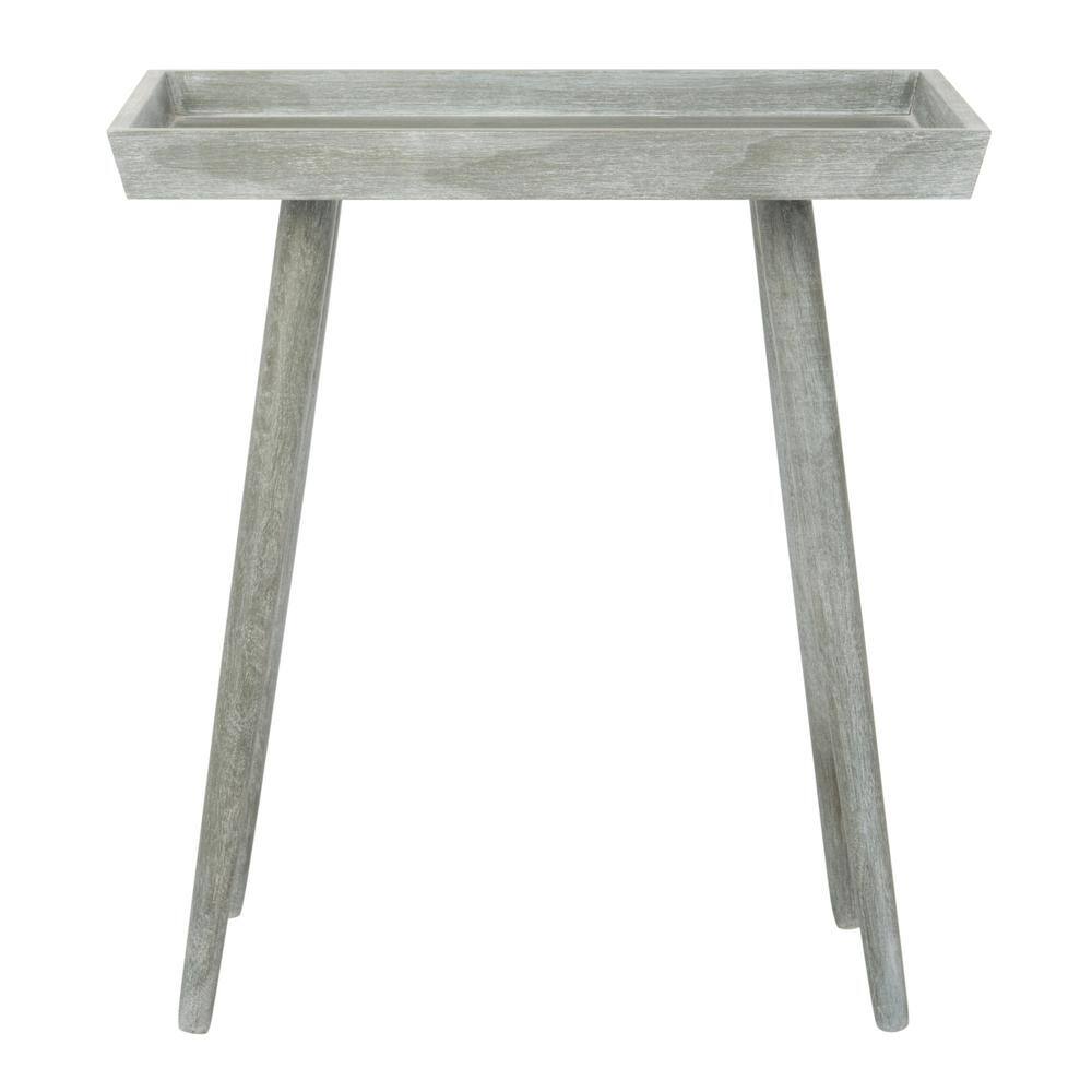 Slate Grey Pine Rectangular Tray Accent Table