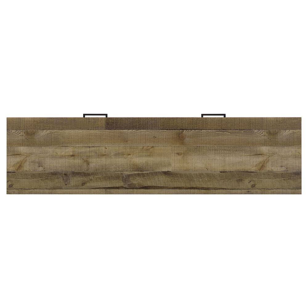 Transitional Weathered Pine and Black 59" TV Console with Cabinet