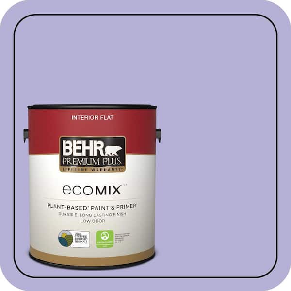 1 gal. #630B-4 Freesia Purple Flat EcoMix Plant-Based Interior Paint & Primer