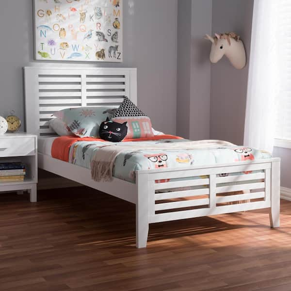 Baxton Studio Sedona White Twin Platform Bed 143 7875 HD The