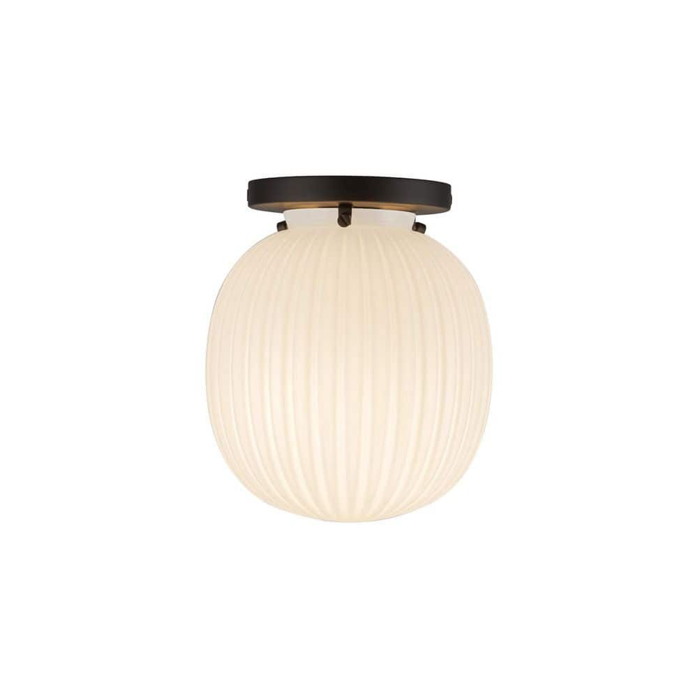 Cherise 7-in 1 Light 60-Watt Matte Black/Glossy Ribbed Opal Glass Semi-Flush Mount price history on PriceWatchPro