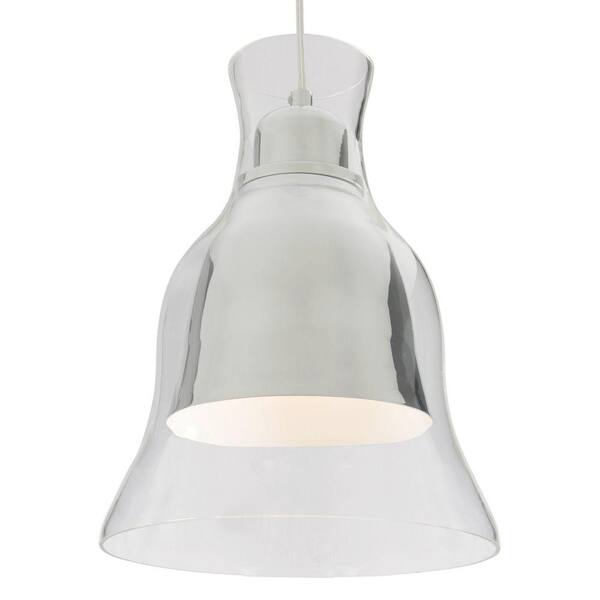 Varaluz Spinners Chrome Mini Pendant with Clear Glass Shade