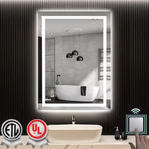 Super Bright 24 in. W x 32 in. H Rectangular Frameless Anti-Fog LED Wall Bathroom Vanity Mirror with Front Light