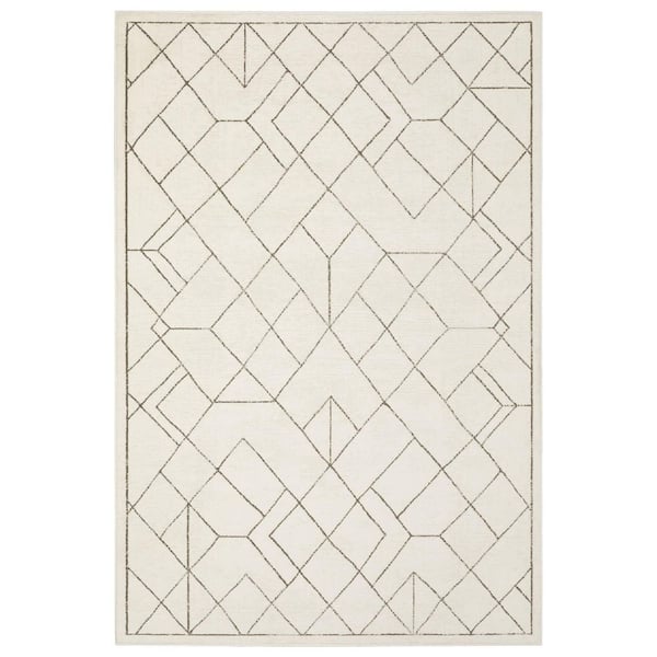 7 ft. x 10 ft. Ivory And Taupe Geometric Area Rug