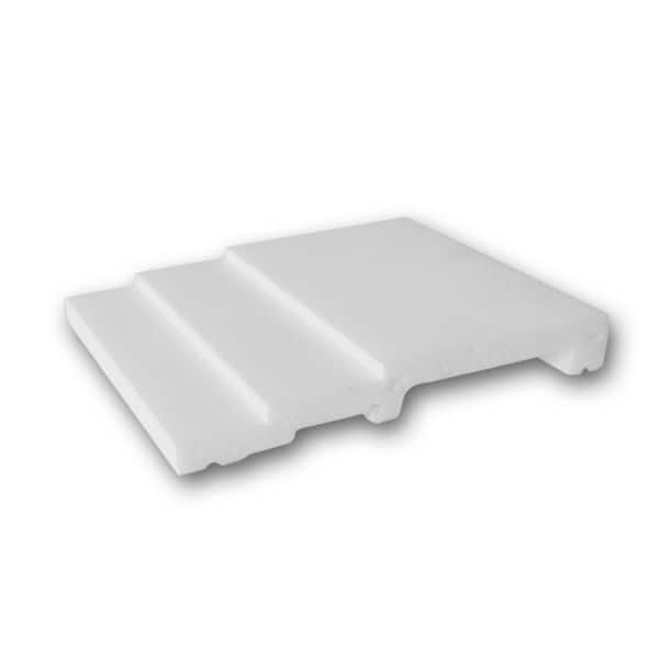 ORAC DECOR 5/8 in. D x 4-3/4 in. W x 4 in. L Primed White High Impact Polystyrene Baseboard Moulding Sample Piece