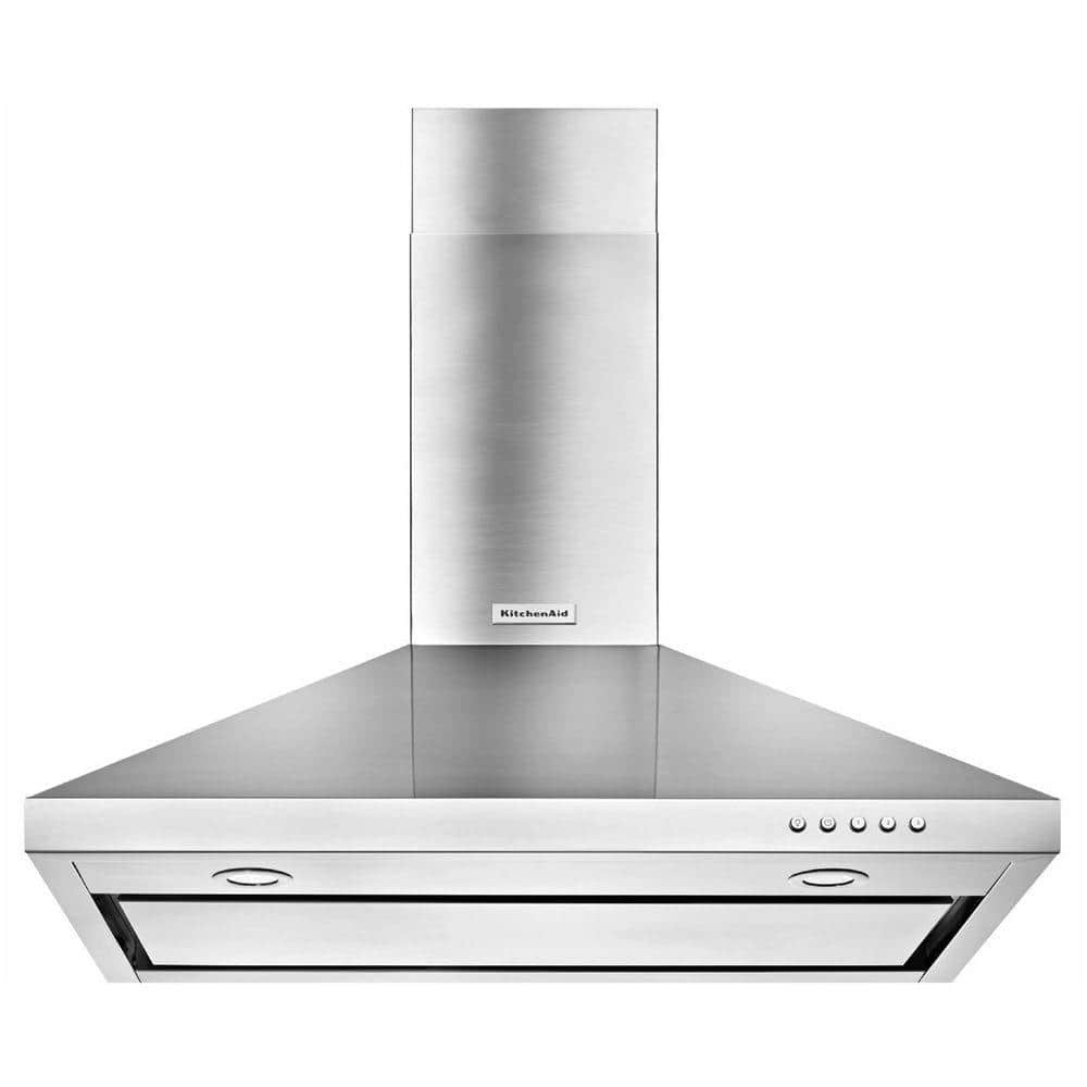 KitchenAid 30 in. Convertible Wall Mount Range Hood in Stainless Steel, Silver
