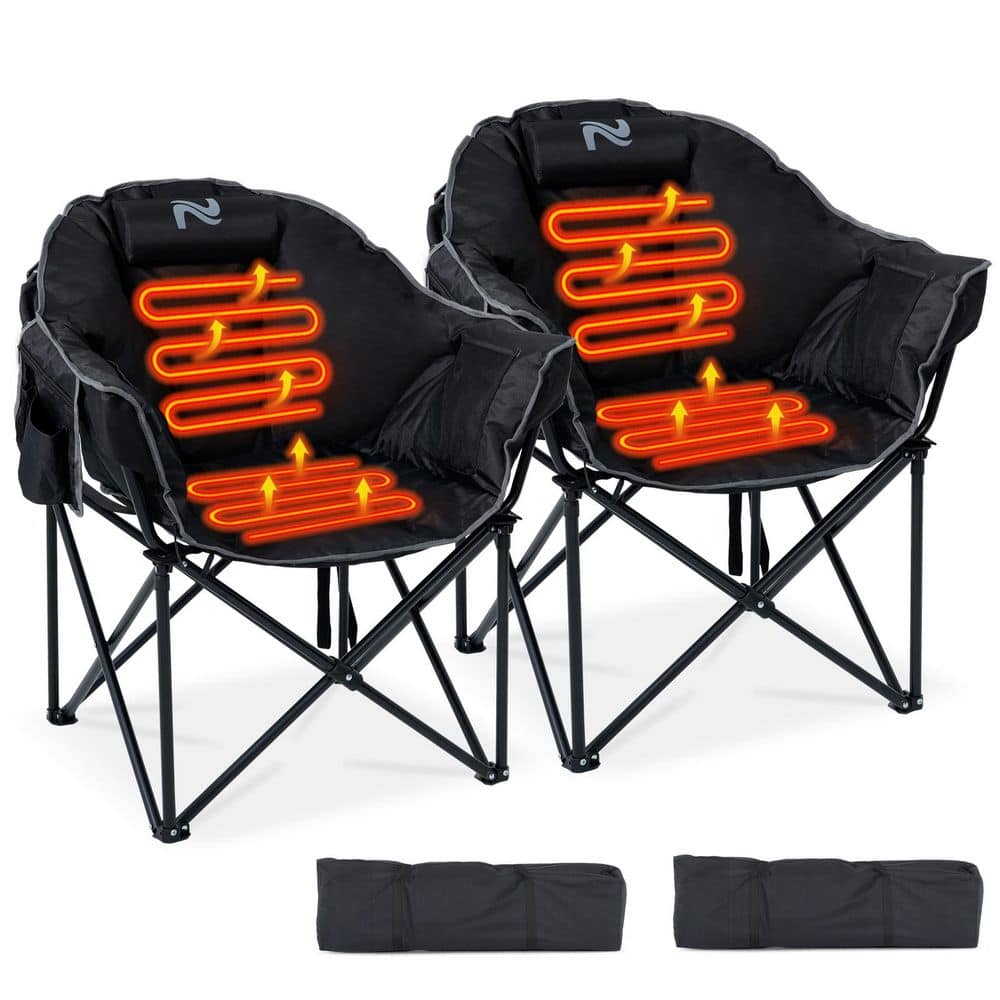 BOZTIY Oversized Heated Camping Chair Heat Levels Heated Moon