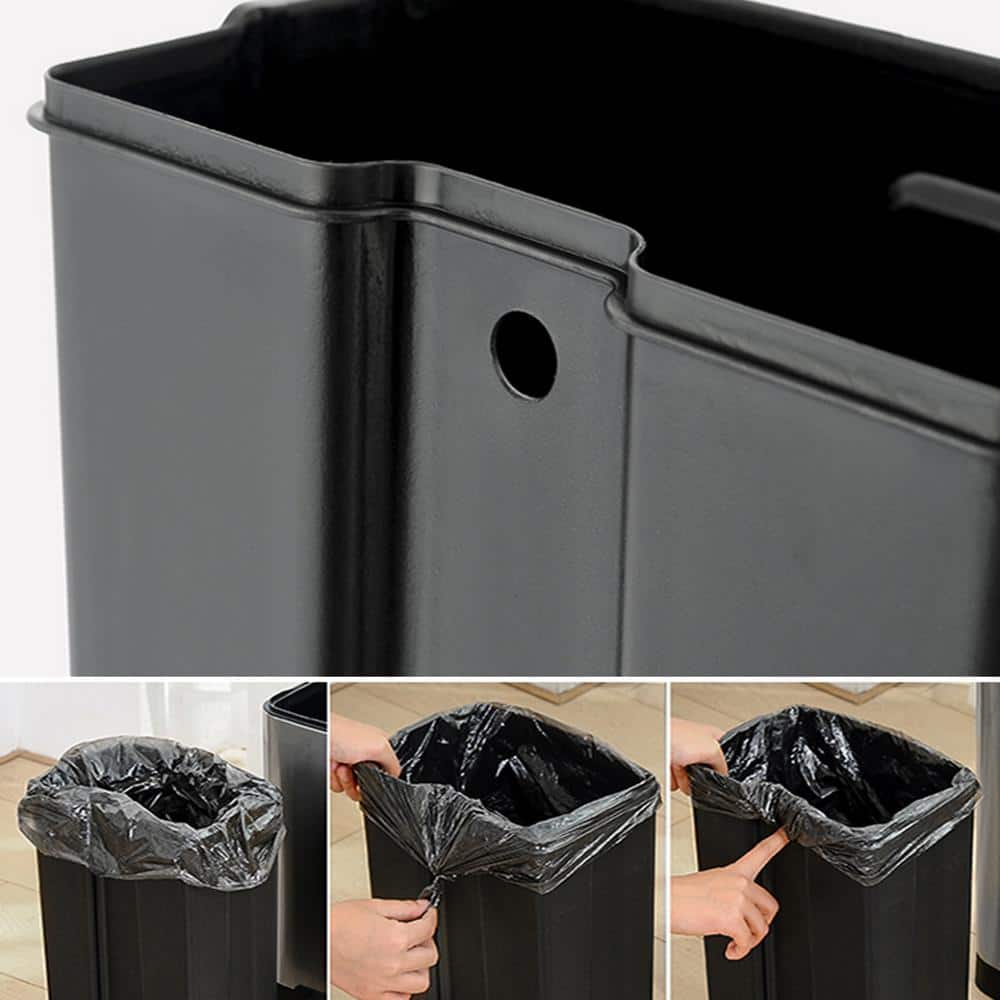 Silver Stainless Steel 13 Gallon Pedal Trash Can