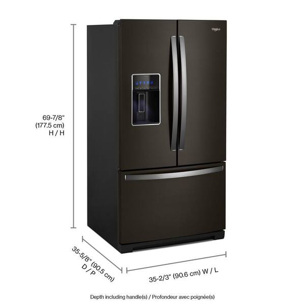 Whirlpool French Door Fridge (WRF757SDHV) - Black Stainless Whirlpool French Door Fridge (WRF757SDHV) - Black Stainless