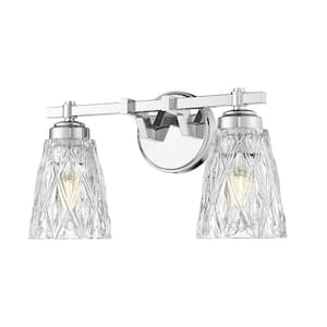 Andree 16 in. 2 Light Chrome Vanity Light
