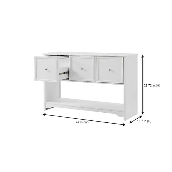 Bradstone 3 Drawer White Lateral File Cabinet
