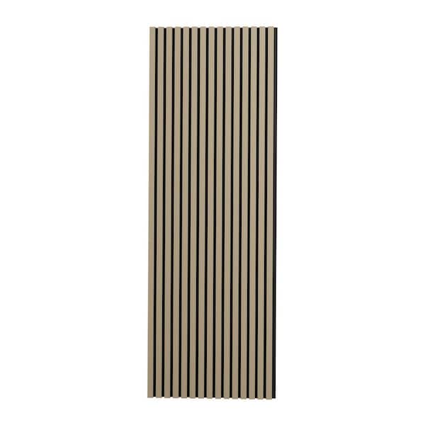 ARK DESIGN 94.5 in. x 23.75 in. x 0.875 in. Walnut Style Square Edge MDF Decorative Acoustic Wall Panel (1-Pieces)