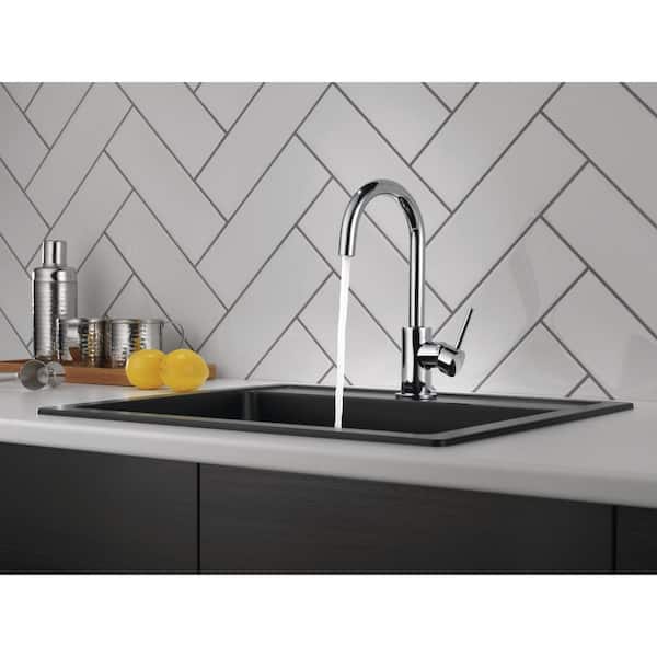 Contemporary Single-Handle Bar Faucet in Chrome