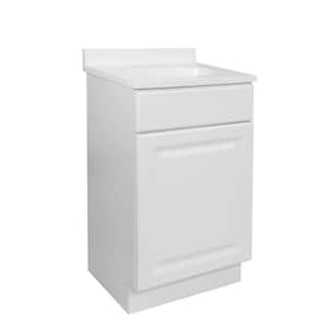 Wyndham 18 in. 1-Door Bathroom Vanity in White with Cultured Marbe Solid White Top (Ready to Assemble)