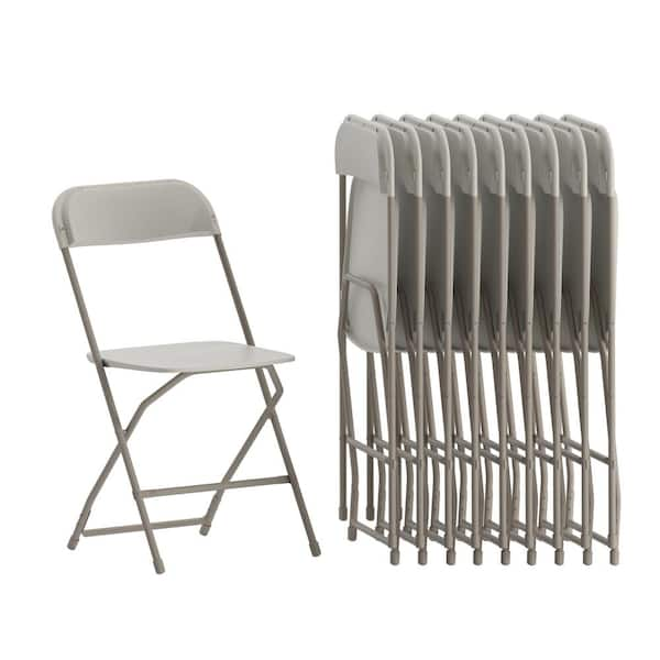 Carnegy Avenue Beige Metal Folding Chair Set of 10 CGA LE 157972