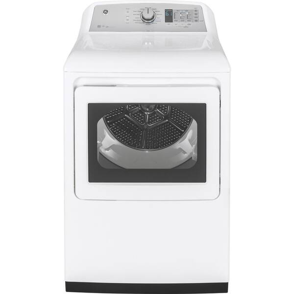 GE 7.4 cu. ft. Smart 120 Volt White Gas Vented Dryer with Steam, ENERGY STAR