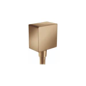 Square Wall Outlet with Check Valve in Brushed Bronze