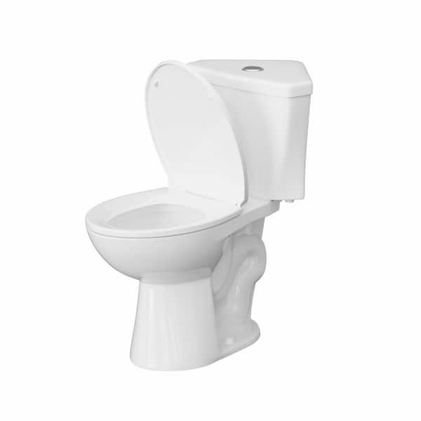 2 Piece Corner Toilet Elongated, 0.8 GPF/1.28 GPF Dual Flush Compact 17.2" Comfort Height Bowl, Ideal for Corner Spaces