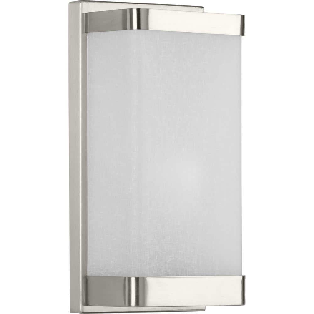 Elegant Brushed Nickel Linen Glass 6"x12" Wall Sconce