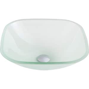 Vista Series Vessel Sink with Pop Up Drain in Lustrous Frosted