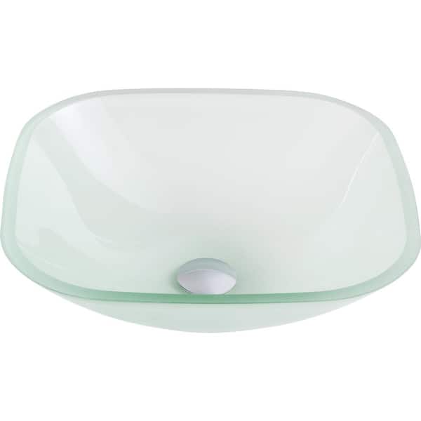 ANZZI Vista Series Vessel Sink with Pop Up Drain in Lustrous Frosted