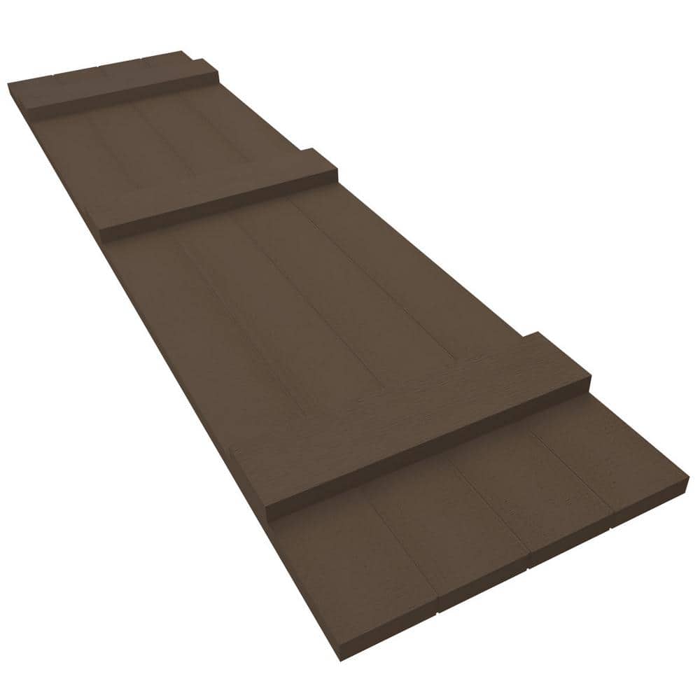 French Roast Vinyl Board and Batten Decorative Shutters, 14" x 63"